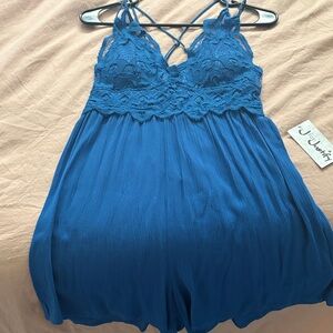 Blue Lace Romper